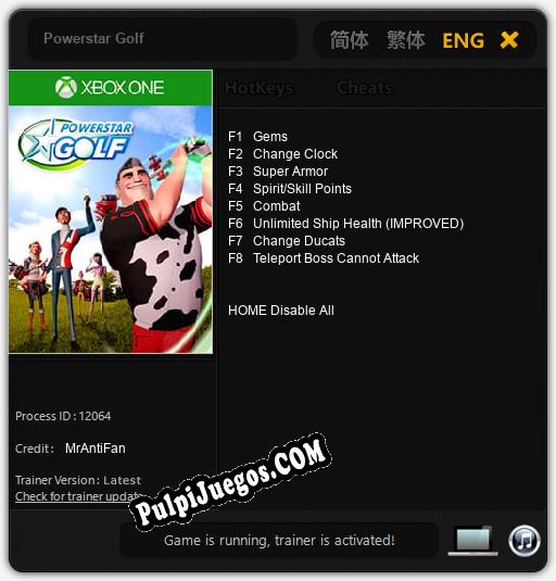 Powerstar Golf: Cheats, Trainer +8 [MrAntiFan]