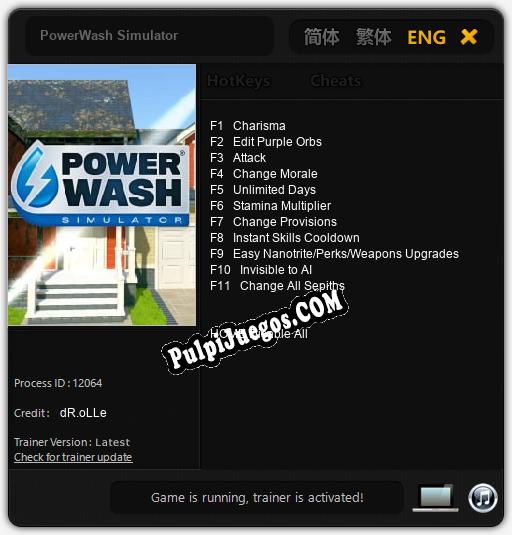 PowerWash Simulator: Trainer +11 [v1.7]