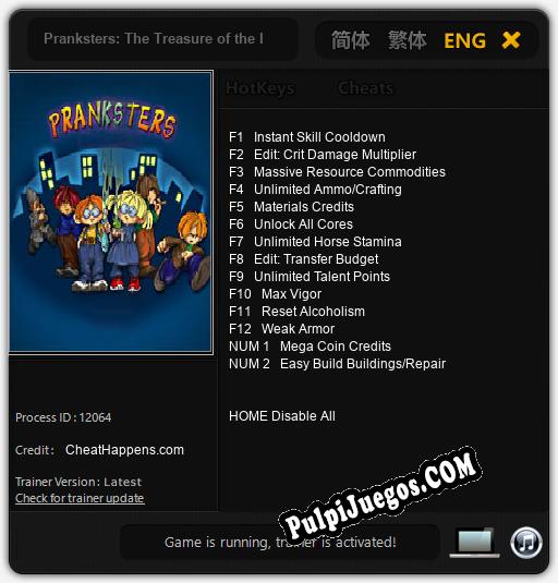 Pranksters: The Treasure of the Indians: Cheats, Trainer +14 [CheatHappens.com]