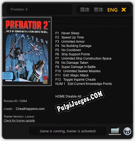 Predator 2: Cheats, Trainer +13 [CheatHappens.com]