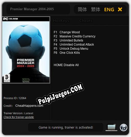 Premier Manager 2004-2005: Cheats, Trainer +6 [CheatHappens.com]