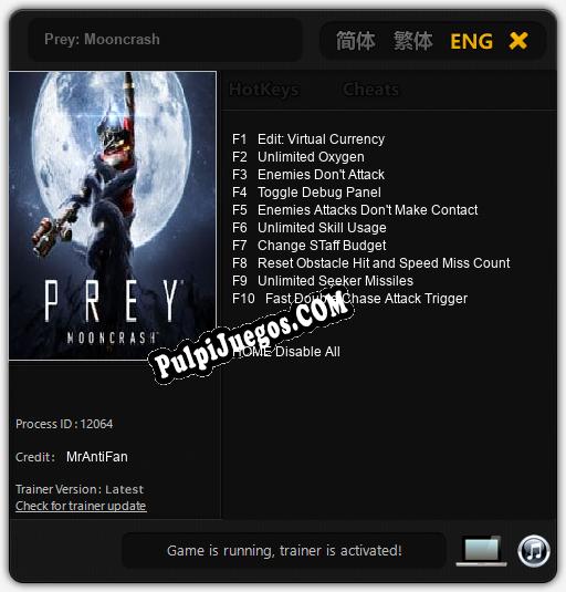 Prey: Mooncrash: Trainer +10 [v1.9]