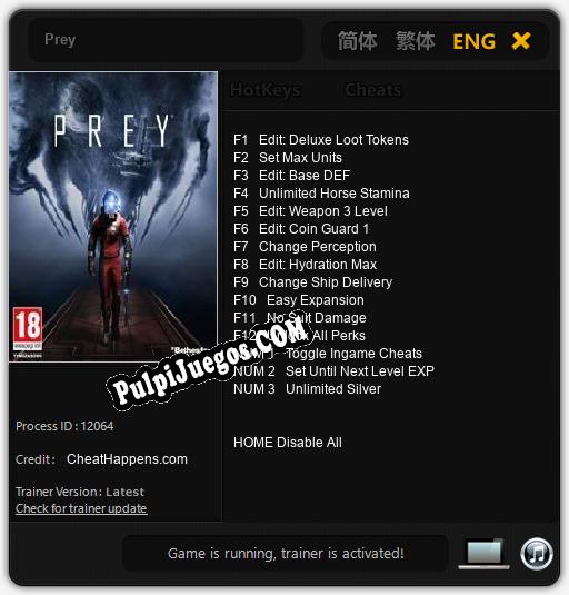 Entrenador liberado a Prey [v1.0.4]