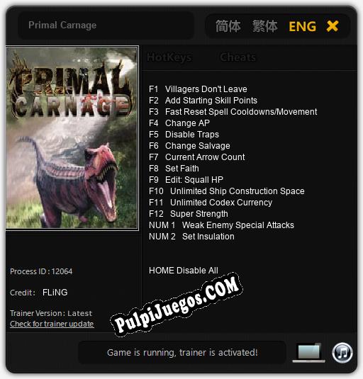 Primal Carnage: Treinador (V1.0.86)