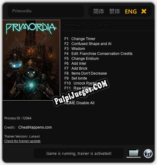 Primordia: Trainer +11 [v1.1]