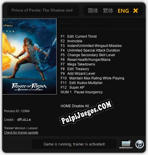 Prince of Persia: The Shadow and the Flame: Cheats, Trainer +13 [dR.oLLe]