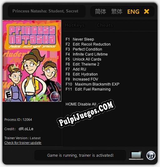 Princess Natasha: Student, Secret Agent, Princess: Trainer +11 [v1.6]