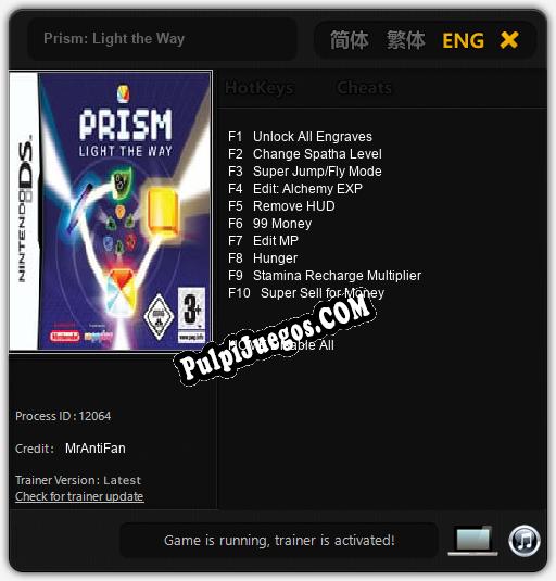 Entrenador liberado a Prism: Light the Way [v1.0.7]