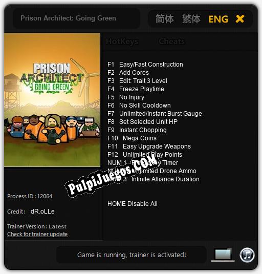 Prison Architect: Going Green: Treinador (V1.0.82)