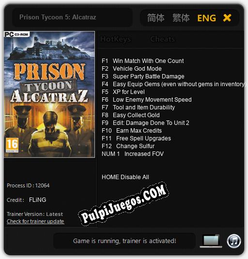 Prison Tycoon 5: Alcatraz: Treinador (V1.0.43)