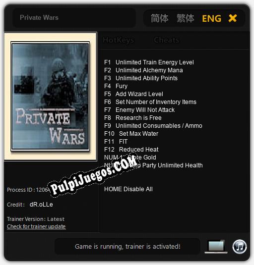 Private Wars: Treinador (V1.0.61)