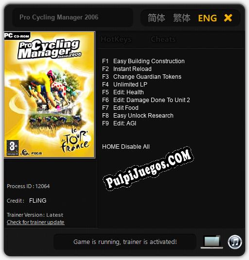 Pro Cycling Manager 2006: Cheats, Trainer +9 [FLiNG]