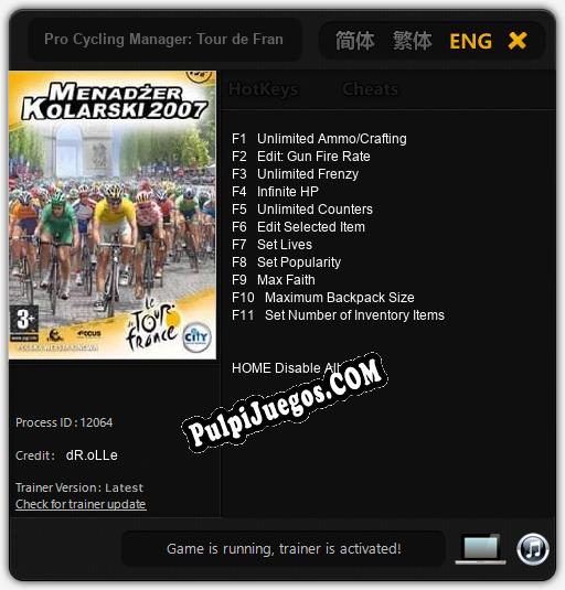 Pro Cycling Manager: Tour de France 2007: Cheats, Trainer +11 [dR.oLLe]