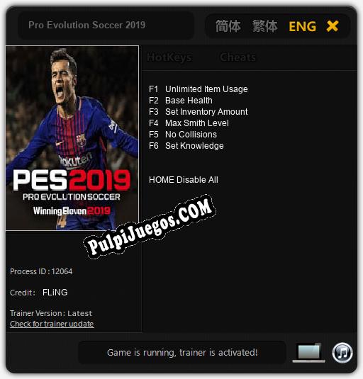 Pro Evolution Soccer 2019: Cheats, Trainer +6 [FLiNG]