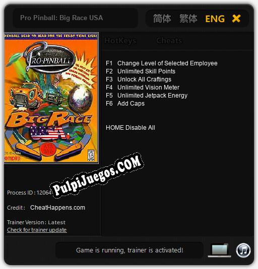 Pro Pinball: Big Race USA: Cheats, Trainer +6 [CheatHappens.com]