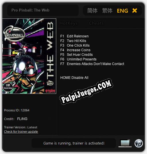 Pro Pinball: The Web: Cheats, Trainer +7 [FLiNG]