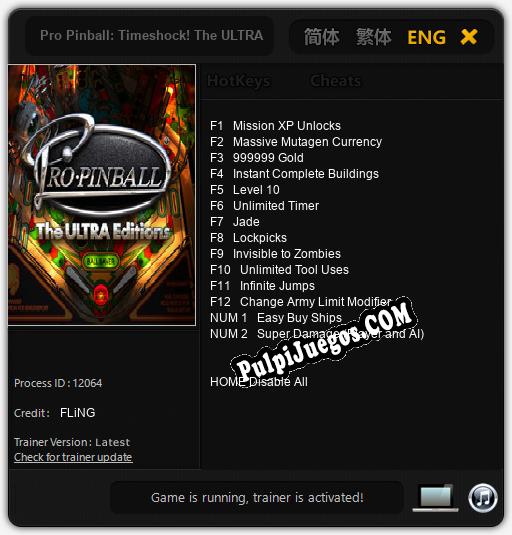 Pro Pinball: Timeshock! The ULTRA Edition: Trainer +14 [v1.9]