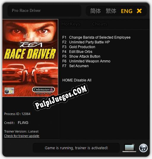 Pro Race Driver: Trainer +7 [v1.9]