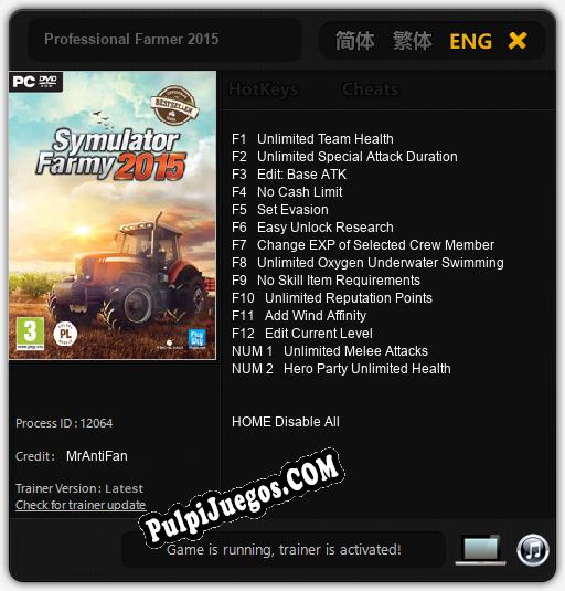 Entrenador liberado a Professional Farmer 2015 [v1.0.8]