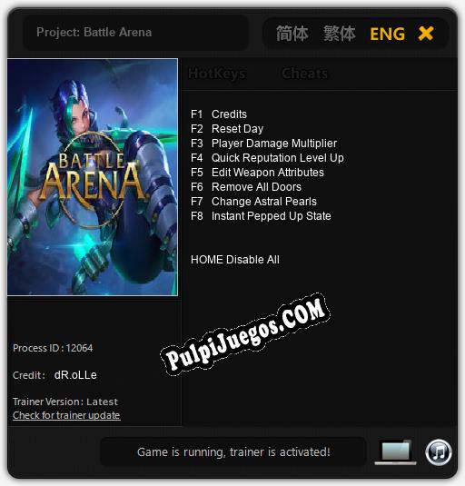 Project: Battle Arena: Cheats, Trainer +8 [dR.oLLe]