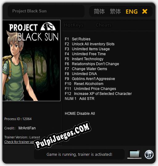 Project Black Sun: Trainer +13 [v1.2]