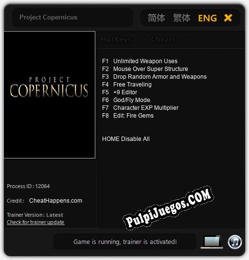 Project Copernicus: Cheats, Trainer +8 [CheatHappens.com]