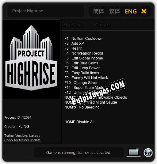 Entrenador liberado a Project Highrise [v1.0.7]