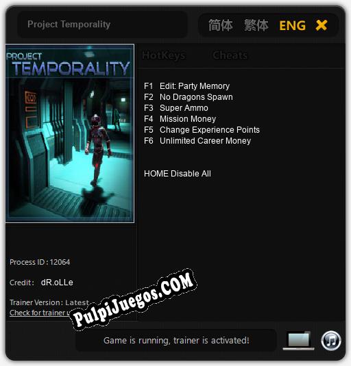 Entrenador liberado a Project Temporality [v1.0.5]