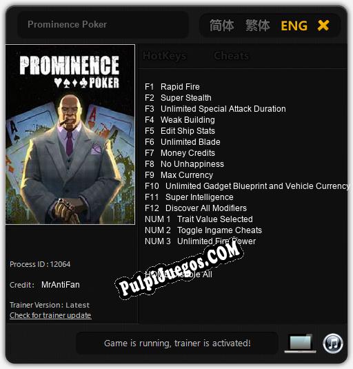 Entrenador liberado a Prominence Poker [v1.0.3]