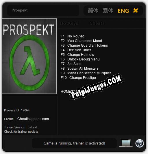 Prospekt: Cheats, Trainer +10 [CheatHappens.com]