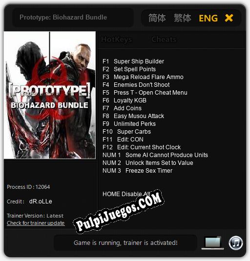 Prototype: Biohazard Bundle: Cheats, Trainer +15 [dR.oLLe]