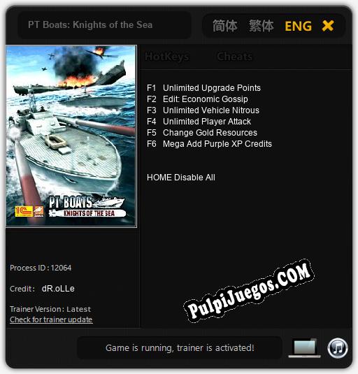 PT Boats: Knights of the Sea: Trainer +6 [v1.6]