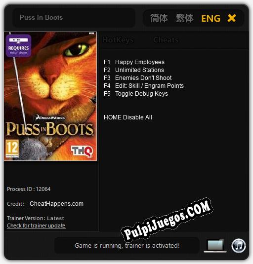 Puss in Boots: Treinador (V1.0.51)