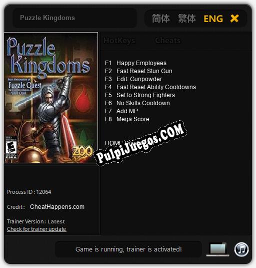 Puzzle Kingdoms: Trainer +8 [v1.9]