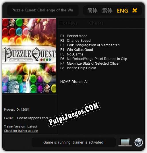 Entrenador liberado a Puzzle Quest: Challenge of the Warlords [v1.0.2]