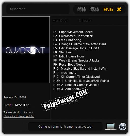 Quadrant: Treinador (V1.0.63)