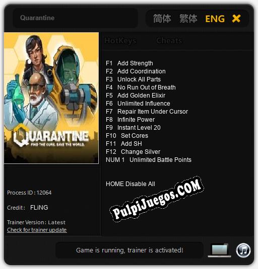 Quarantine: Trainer +13 [v1.5]