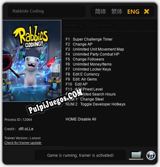 Entrenador liberado a Rabbids Coding [v1.0.1]