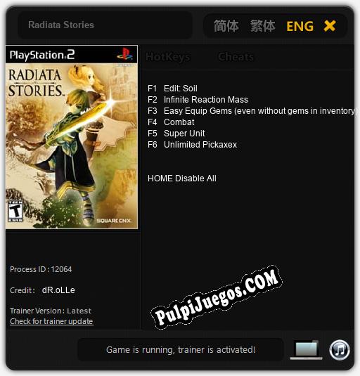 Entrenador liberado a Radiata Stories [v1.0.6]