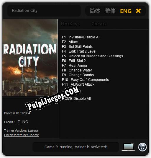 Radiation City: Treinador (V1.0.25)