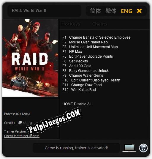 RAID: World War II: Trainer +12 [v1.5]