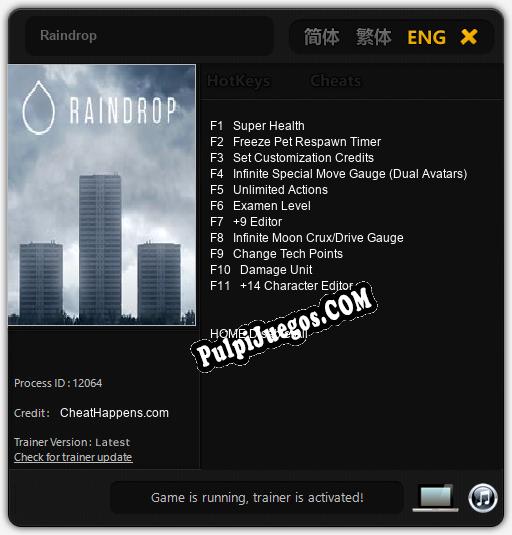 Entrenador liberado a Raindrop [v1.0.3]