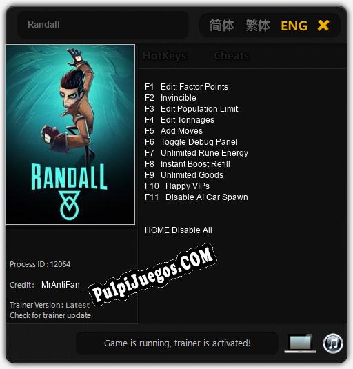 Randall: Cheats, Trainer +11 [MrAntiFan]