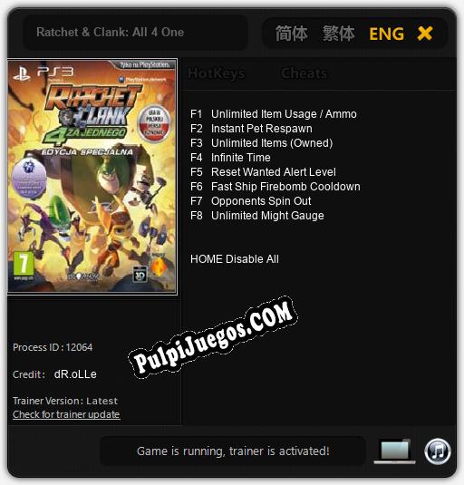 Ratchet & Clank: All 4 One: Treinador (V1.0.45)