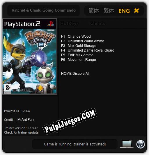 Ratchet & Clank: Going Commando: Treinador (V1.0.34)