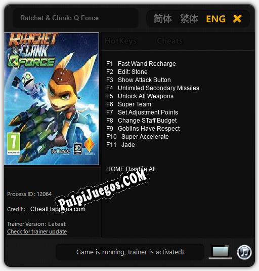 Ratchet & Clank: Q-Force: Cheats, Trainer +11 [CheatHappens.com]