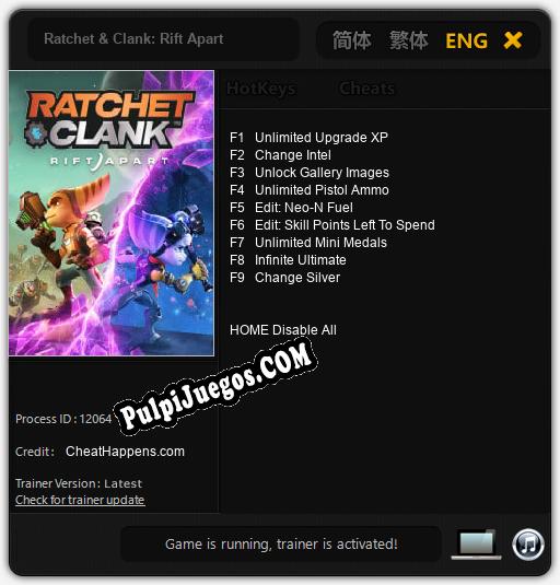 Entrenador liberado a Ratchet & Clank: Rift Apart [v1.0.3]