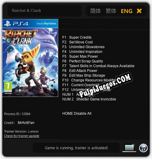 Ratchet & Clank: Cheats, Trainer +14 [MrAntiFan]