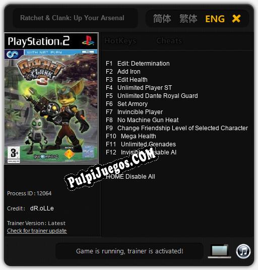 Ratchet & Clank: Up Your Arsenal: Cheats, Trainer +12 [dR.oLLe]