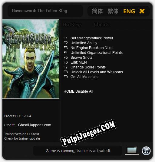 Ravensword: The Fallen King: Treinador (V1.0.82)